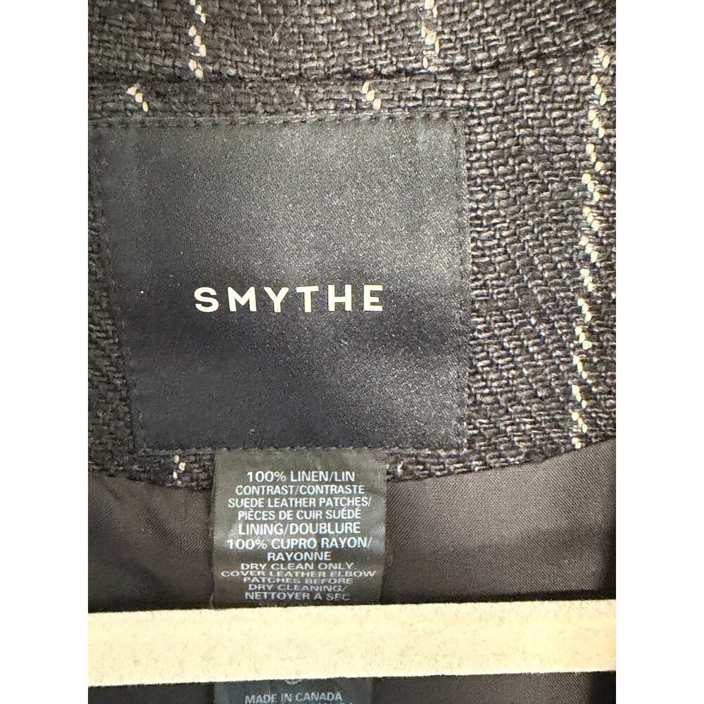 Smythe Women's Black Patch Pocket Duchess Linen Blazer Size 4 - Picture 4 of 11